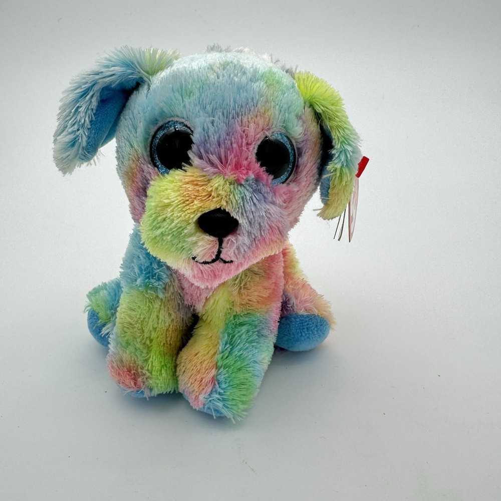 Ty Beanie Babies Max The Dog Colorful Autism Awareness Plush 2012 MWMT